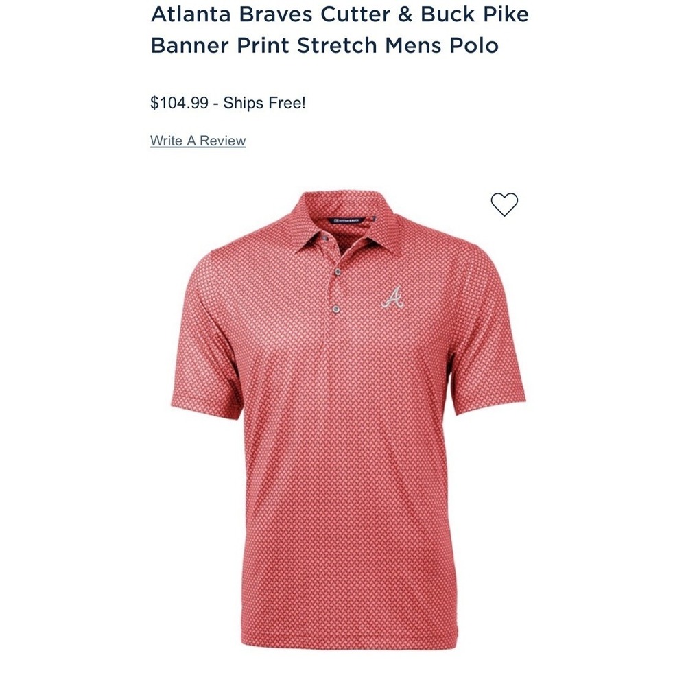 Cutter & Buck Atlanta Braves MLB Baseball Red Polo Shirt Size 3XB - Picture 5 of 5